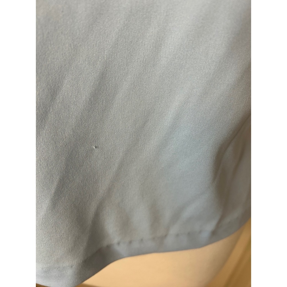 Vintage Top SS Boat Neck Blouse Wm size L Lt Blue White Trim Union Made in USA - Picture 4 of 11